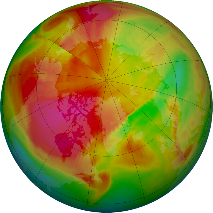 Arctic ozone map for 24 February 1982